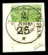 O N°37Aa, 2 1/2 Vert Pâle TYPE III Sur Son Support. SUPERBE. R.R. (signé Scheller/certificat)  Qualité: Oblitéré  Cote:  - Used Stamps