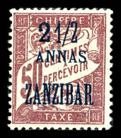 * Taxe N°5a, Erreur De Surcharge: 2 1/2a Sur 50c. SUP. R. (signé/certificat)  Qualité: *  Cote: 1900 Euros - Unused Stamps