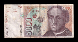 España Spain 5000 Pesetas Cristóbal Colón 1992 Pick 165 Serie 3L Mbc Vf - [ 4] 1975-… : Juan Carlos I