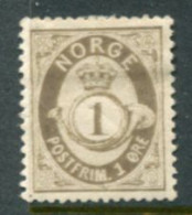 NORWAY 1877 Posthorn 1 Øre MH / *.  Michel 22 - Neufs