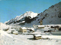 LECH, VORARLBERG, ARCHITECTURE, CHURCH, TOWER WITH CLOCK, MOUNTAIN, SKI RESORT, AUSTRIA, POSTCARD - Lech