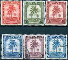 CONGO BELGA, BELGIAN CONGO, FLORA PALMA DA OLIO, 1942, FRANCOBOLLI NUOVI (MLH*) E USATI Scott: 187-192 - Nuevos