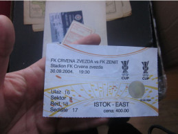 Football FK Crvena Zvezda FK Zenit  Uefa Cup - Biglietti D'ingresso