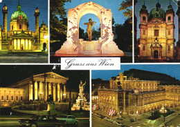 VIENNA, MULTIPLE VIEWS, ARCHITECTURE, STATUE, MONUMENT, TOWER, CARS, AUSTRIA, POSTCARD - Wien Mitte