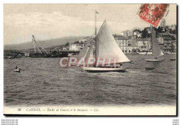 CPA Bateau Voilier Cannes Yacht De Course Et Le Sucquet - Inauguraciones