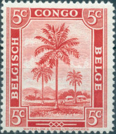 CONGO BELGA, BELGIAN CONGO, FLORA PALMA DA OLIO, 1942, I NUOVI (MLH*) Mi:BE-CD 204, Scott:BE-CD 187, Yt:BE-CD 228 - Neufs