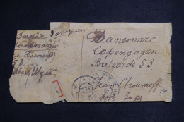 URSS - Restant D'enveloppe En Recommandé Pour Le Danemark En 1922, Affranchissement Au Dos - L 149813 - Storia Postale