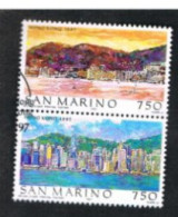 SAN MARINO - UN 1545.1546 - 1997  HONG KONG (COMPLET SET OF 2 STAMPS SE-TENANT, BY BF) - USED - Usados