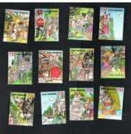 SAN MARINO - UN 1382.1393 - 1993 IL VILLAGGIO EUROPA (COMPLET SET OF 12 STAMPS, BY BF)     -  USED - Gebraucht