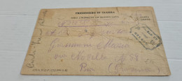 WWII POW 1941 Camp  EGITTO  . CROCE ROSSAFranchigia Posta Militare  Prisoner Of War POW Postcard  GRAVEONA  BARI - Guerre 1939-45