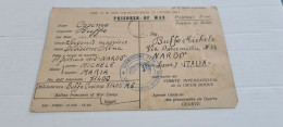 WWII POW 1941 Camp  EGITTO  . CROCE ROSSAFranchigia Posta Militare  Prisoner Of War POW Postcard  NARDO LECCE - Guerre 1939-45