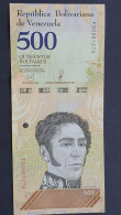 Billete De Banco De VENEZUELA - 500 Bolívares, 2018  Sin Cursar - Venezuela