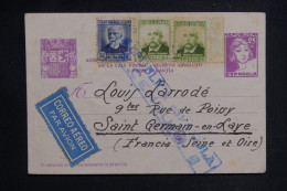ESPAGNE - Entier Postal + Compléments De Barcelone Pour La France Avec Cachet De Censure - L 149827 - 1931-....