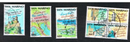 SAN MARINO UN 1289.1295  - 1990 ANNO DEL TURISMO (COMPLET SET OF 7 STAMPS, 4 SE-TENANT - BY BOOKLET)  - USED - Usados