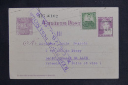 ESPAGNE - Entier Postal + Complément De Barcelone Pour La France En 1937 Avec Cachet De Censure - L 149829 - 1931-....