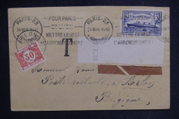 BELGIQUE - Taxe De Arlon Sur Enveloppe De Paris En 1935 - L 149831 - Cartas & Documentos