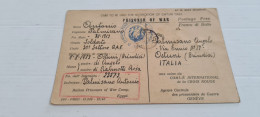 WWII POW 1941 Camp  EGITTO  . CROCE ROSSAFranchigia Posta Militare  Prisoner Of War POW Postcard OSTUNI  BRINDISI - Guerre 1939-45