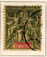 Inde -1892 -  1 F. , Type Groupe -  Oblitere - - Gebruikt