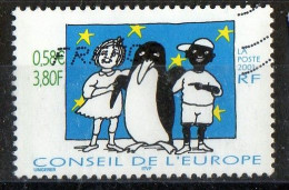 FR 2001 / 1ex  N° 123  " JE SUIS NOIR,JE SUIS BLANC - Conseil De L'europe "   Dentelé - à  0.58 € - OBLITERE - Usados