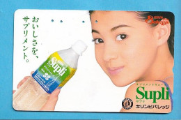 Japan Telefonkarte Japon Télécarte Phonecard - Musik Music Musique Girl Frau Women Femme Supli Wasser - Levensmiddelen