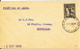 Australia FDC 1-9-1949 1/6 Stamp On Cover With Address - FDC