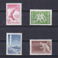 FINLAND 1951-1952, Sc #B110--B113, Sports, Olympic Games, Helsinki, MH - Neufs