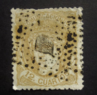 Espagna - 1870 Yv. N° 113 -  12c - Obl. Nice Cancellation - Gebraucht