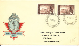 Australia FDC 10-9-1958 75th Anniversary Of Broken Hill In Pair With Cachet Sent To Denmark - FDC