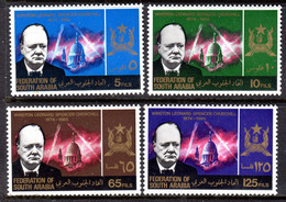 FEDERATION OF SOUTH ARABIA - 1966 CHURCHILL COMMEMORATION SET (4V) FINE MNH ** SG 19-22 - Aden (1854-1963)