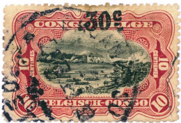 CONGO BELGA, BELGIAN CONGO, PAESAGGI, LANDSCAPE, 1922, FRANCOBOLLI USATI Mi:BE-CD 61, Sn:BE-CD 77, Yt:BE-CD 98 - Usados