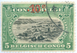 CONGO BELGA, BELGIAN CONGO, PAESAGGI, LANDSCAPE, 1922, FRANCOBOLLI USATI Mi:BE-CD 59, Scott:BE-CD 75, Yt:BE-CD 96 - Oblitérés