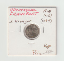 Allemagne  Francfort  -  1 Kreuzer  Arg.  -  1839  -  Sup - Altri & Non Classificati