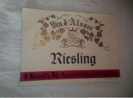 Vœgtlinshoffen  Étiquette Non Utilisée De Vin D'Alsace Riesling    Cave Marzof & Fils Négociants En Vin - Riesling