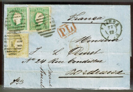 Portugal, 1873, # 39, 41, For Bordeaux - Cartas & Documentos