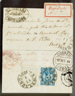 Portugal, 1884, # 43 Dent. 12 3/4, For S. Paulo - Storia Postale