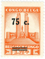 CONGO BELGA, BELGIAN CONGO, MONUMENTO A RE ALBERTO I, 1941, FRANCOBOLLI NUOVI (MNH**) Scott BE-CD 185, Yt:BE-CD 225 - Nuevos
