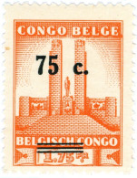 CONGO BELGA, BELGIAN CONGO, MONUMENTO A RE ALBERTO I, 1941, FRANCOBOLLI NUOVI (MNH**) Scott BE-CD 185, Yt:BE-CD 225 - Ungebraucht