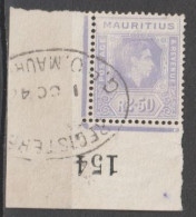 MAURITIUS - 1938 - YVERT N° 210 OBLITERES (REGISTERED) COIN DE FEUILLE ! - COTE = 20++ EUR. - - Mauricio (...-1967)