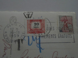 D200843  Hungary  Postage Due - France Paris  1959  -  Porto Stamp  20 Filler - Port Dû (Taxe)