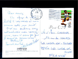 ►  UNITED STATES USA - 1984 28c.Olympics On Flamingo Hilton Las Vegas   POstcard To  France - Lettres & Documents