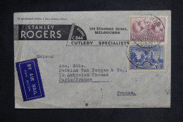 AUSTRALIE - Enveloppe Commerciale De Melbourne Pour Paris En 1937 Par Avion - L 149854 - Bolli E Annullamenti
