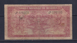 BELGIUM  - 1943 5 Francs Circulated Banknote - 5 Francs-1 Belga