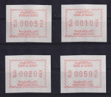 Kuwait 1.Frama-ATM Ausgabe 1984 Bräunlichrot, Satz 5-10-20-50 Mi.-Nr.1b S1 ** - Kuwait