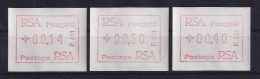 RSA Südafrika FRAMA-ATM  Aut.-Nr. P.001 Satz 14-30-40 **  - Frama Labels