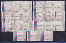 Australien Frama-ATM 1984 Balken Serie 7 Postcodes 2000-7000 Je Satz 30-40-85 O - Timbres De Distributeurs [ATM]