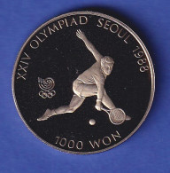 Südkorea 1987 Gedenkmünze 1000 Won Olympiade Seoul 1988 Tennisspieler  - Altri – Asia