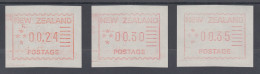 Neuseeland Frama-ATM 1. Ausgabe 1984, Satz 3 Werte 24-30-35 Auf Z-Papier - Collections, Lots & Series