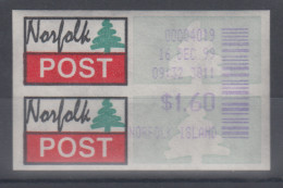 Norfolk-Insel ATM Typ 1 Mit Violettem Werteindruck $1,60, Mi.-Nr. 1.1f ** - Norfolk Island