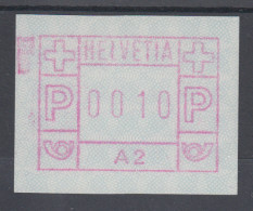 Schweiz 1976, FRAMA-ATM Aus Automat A2 , Wertstufe 0010 **  Mi-Nr. 1.2 FB-Fehler - Sellos De Distribuidores
