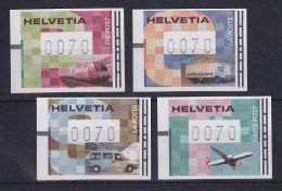 Schweiz 2001 FRAMA-ATM Transportmittel Mi-Nr. 11-14 ** Je Wert 0070 - Automatic Stamps